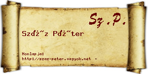 Száz Péter névjegykártya